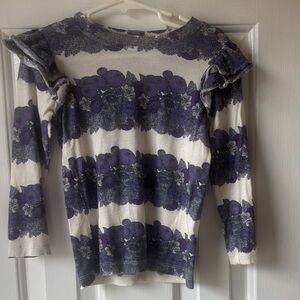 Kate Quinn Double Ruffle Floral Stripe Lenzing Modal